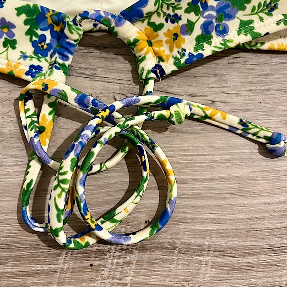 PacSun Floral Piper Scrunch Strap Tank Bikini Top - New with Tags - Picture 11 of 12